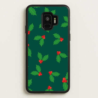Holly - Christmas Patterns  - Christmas Patterns Phone Case for Galaxy S9