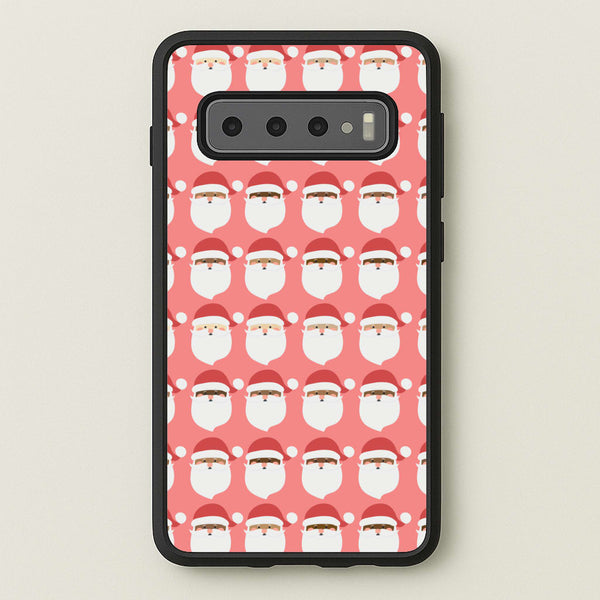 Santa Pattern - Christmas Patterns  - Christmas Phone Case for Galaxy S10