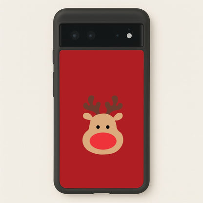 Rudolph Face - Christmas  - Christmas Phone Case for Google Pixel 6