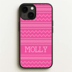 Personalised Christmas Jumper Pink  - Personalised Christmas Phone Case for iPhone 13