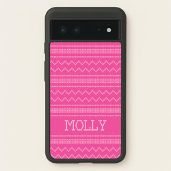 Personalised Christmas Jumper Pink  - Personalised Christmas Phone Case for Google Pixel 6
