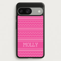 Personalised Christmas Jumper Pink  - Personalised Christmas Phone Case for Google Pixel 9 / 9 Pro