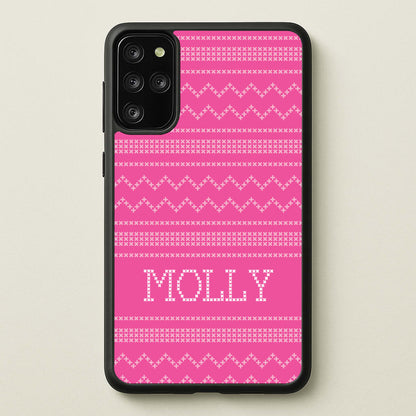 Personalised Christmas Jumper Pink  - Personalised Christmas Phone Case for Galaxy S20 Plus