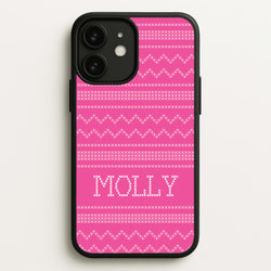 Personalised Christmas Jumper Pink  - Personalised Christmas Phone Case for iPhone 11