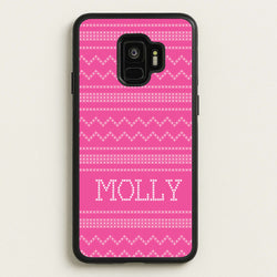 Personalised Christmas Jumper Pink  - Personalised Christmas Phone Case for Galaxy S9