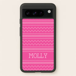 Personalised Christmas Jumper Pink  - Personalised Christmas Phone Case for Google Pixel 8 Pro