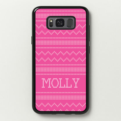 Personalised Christmas Jumper Pink  - Personalised Christmas Phone Case for Galaxy S8
