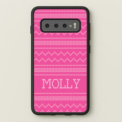 Personalised Christmas Jumper Pink  - Personalised Christmas Phone Case for Galaxy S10