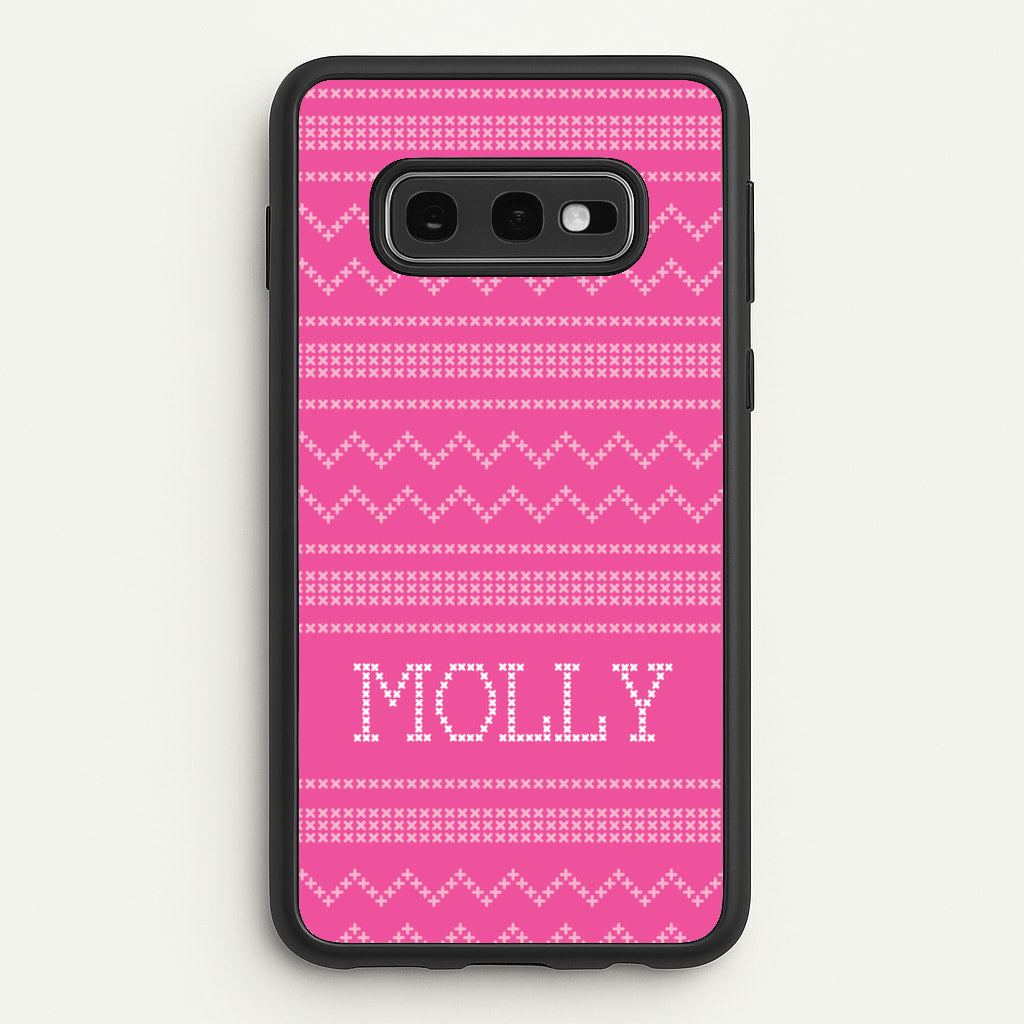 Personalised Christmas Jumper Pink  - Personalised Christmas Phone Case for Galaxy S10e