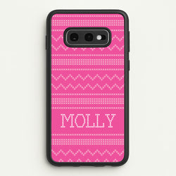 Personalised Christmas Jumper Pink  - Personalised Christmas Phone Case for Galaxy S10e