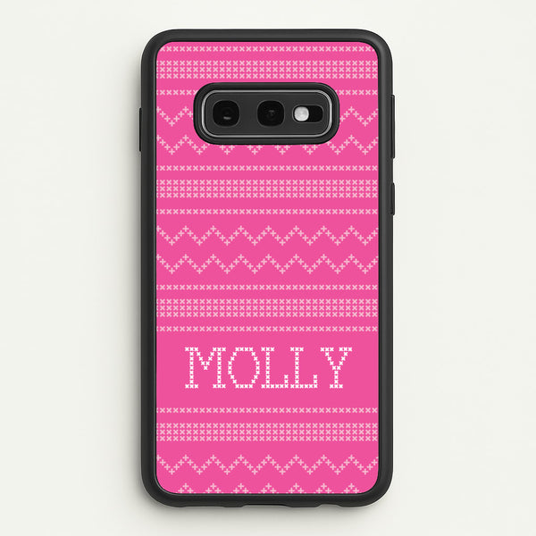 Personalised Christmas Jumper Pink  - Personalised Christmas Phone Case for Galaxy S10e