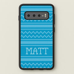 Personalised Christmas Jumper Blue  - Personalised Christmas Phone Case for Galaxy S10 Plus