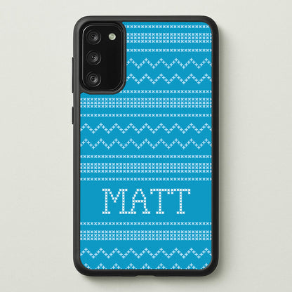 Personalised Christmas Jumper Blue  - Personalised Christmas Phone Case for Galaxy A41