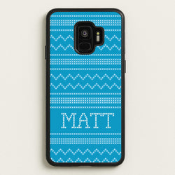 Personalised Christmas Jumper Blue  - Personalised Christmas Phone Case for Galaxy S9