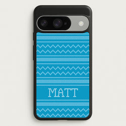 Personalised Christmas Jumper Blue Phone Case for Google Pixel 10 / 10 Pro
