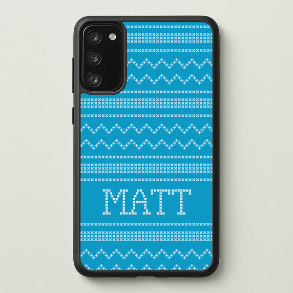 Personalised Christmas Jumper Blue  - Personalised Christmas Phone Case for Galaxy S20