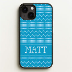Personalised Christmas Jumper Blue  - Personalised Christmas Phone Case for iPhone 13