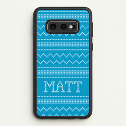 Personalised Christmas Jumper Blue  - Personalised Christmas Phone Case for Galaxy S10e