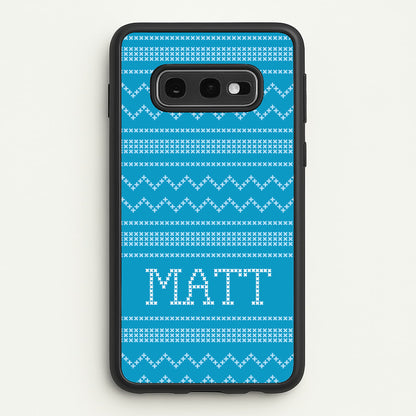 Personalised Christmas Jumper Blue  - Personalised Christmas Phone Case for Galaxy S10e