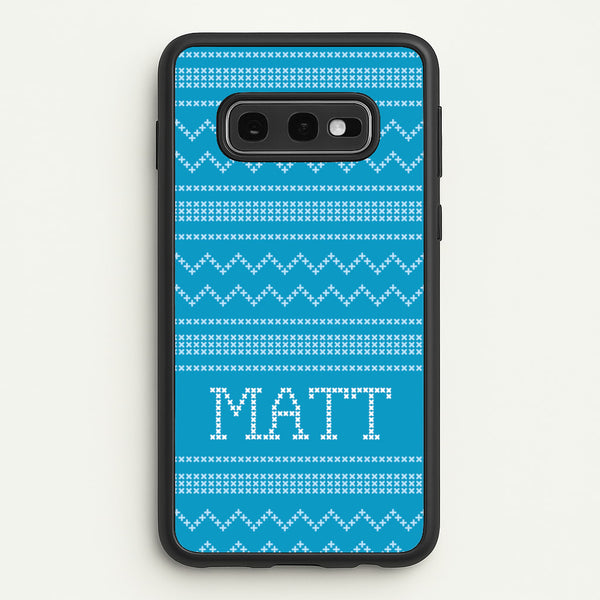 Personalised Christmas Jumper Blue  - Personalised Christmas Phone Case for Galaxy S10e