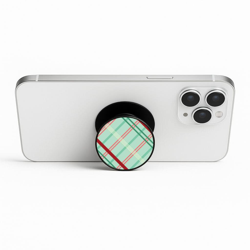 Pastel Tartan Christmas Pattern Phone Stand