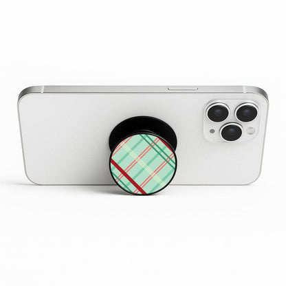 Pastel Tartan Christmas Pattern Phone Stand