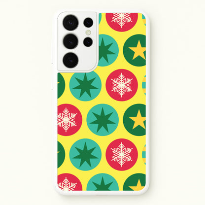 Colourful Abstract Baubles Christmas Pattern Galaxy S21 Ultra Case