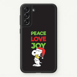 Peace, Love, Joy Christmas Cartoon Beagle Galaxy S22 Plus Case
