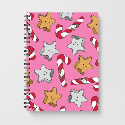 Pink Christmas Plushies Pattern Notebook