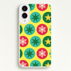 Colourful Abstract Baubles Christmas Pattern Galaxy S25 Edge Case