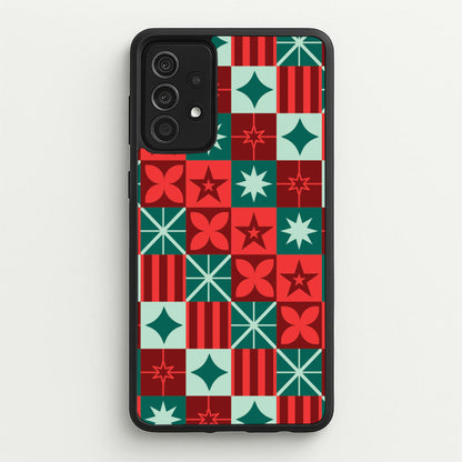 Geometric Square Christmas Pattern Galaxy A52 / A52s Case