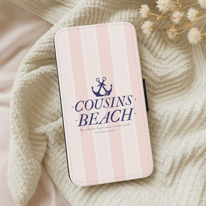 Stripes Cousin Beach Leather Phone Case