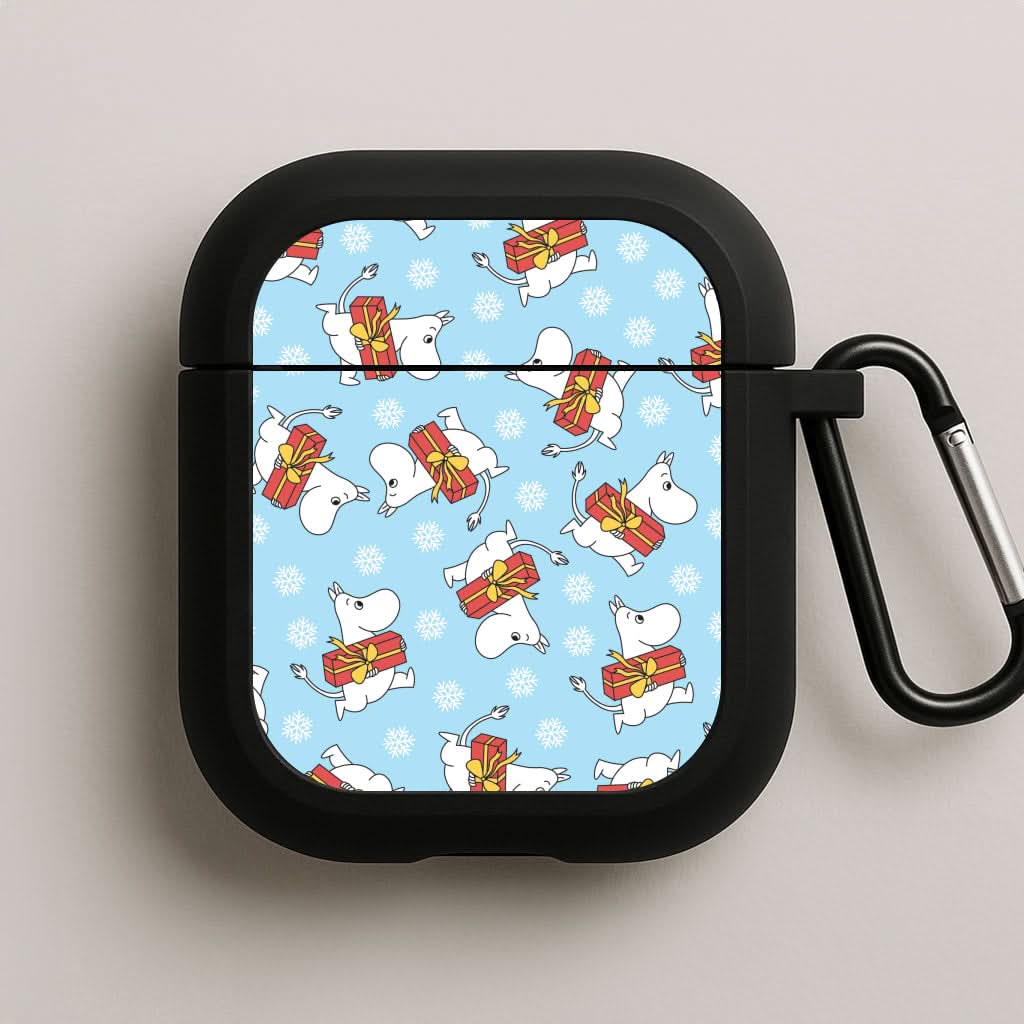 Present And Snowflakes Moom Pattern AirPods Case