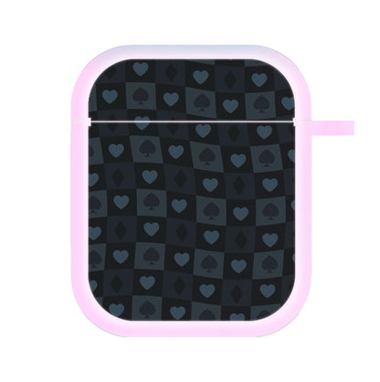 Card Suits Pattern Black AirPods Case