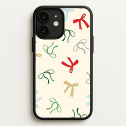 Coquette Christmas Bows Pattern iPhone 11 Case