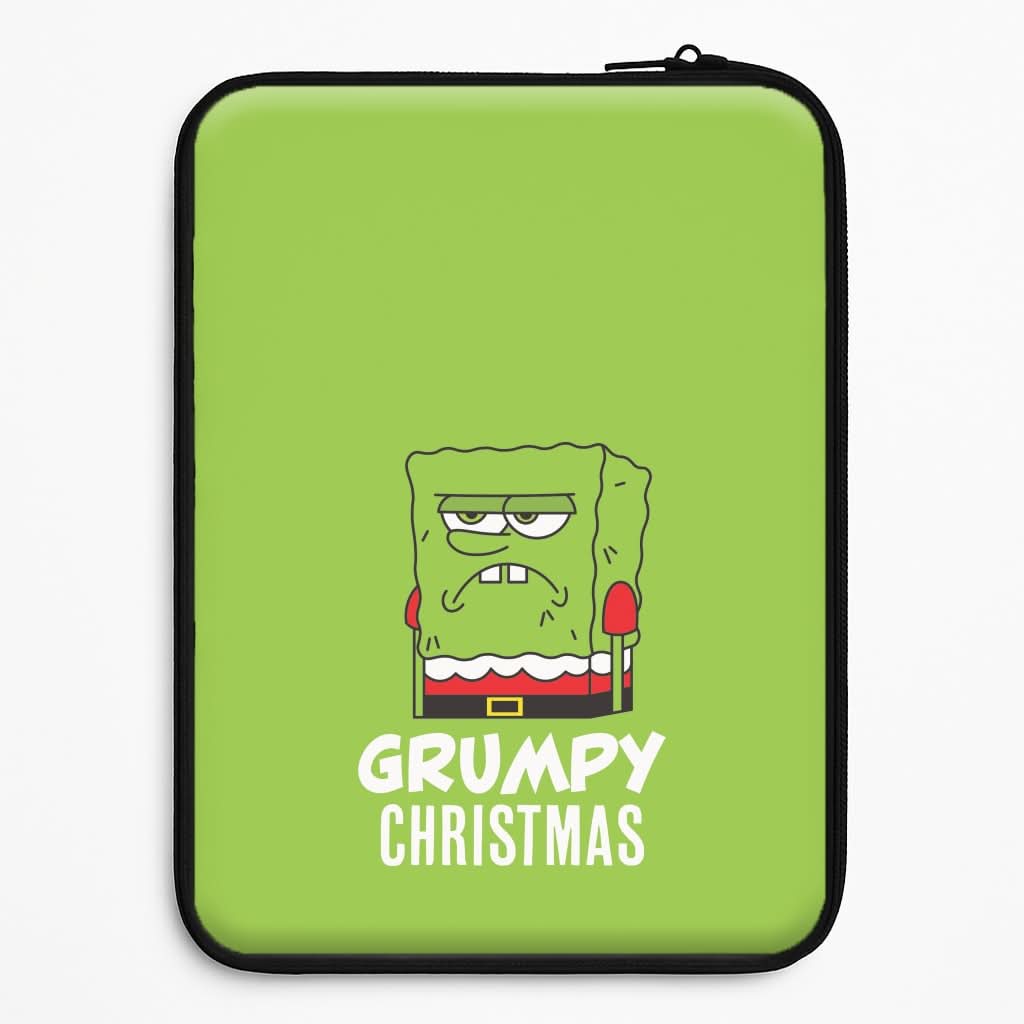 Grumpy Christmas Cartoon Sponge Laptop Sleeve