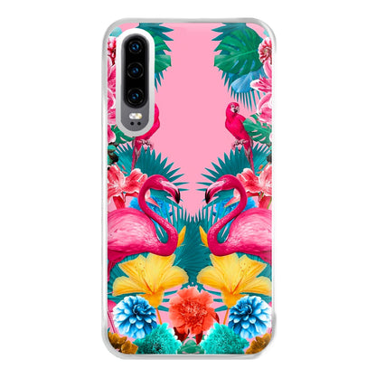 Flamingo and Tropical garden Phone Case