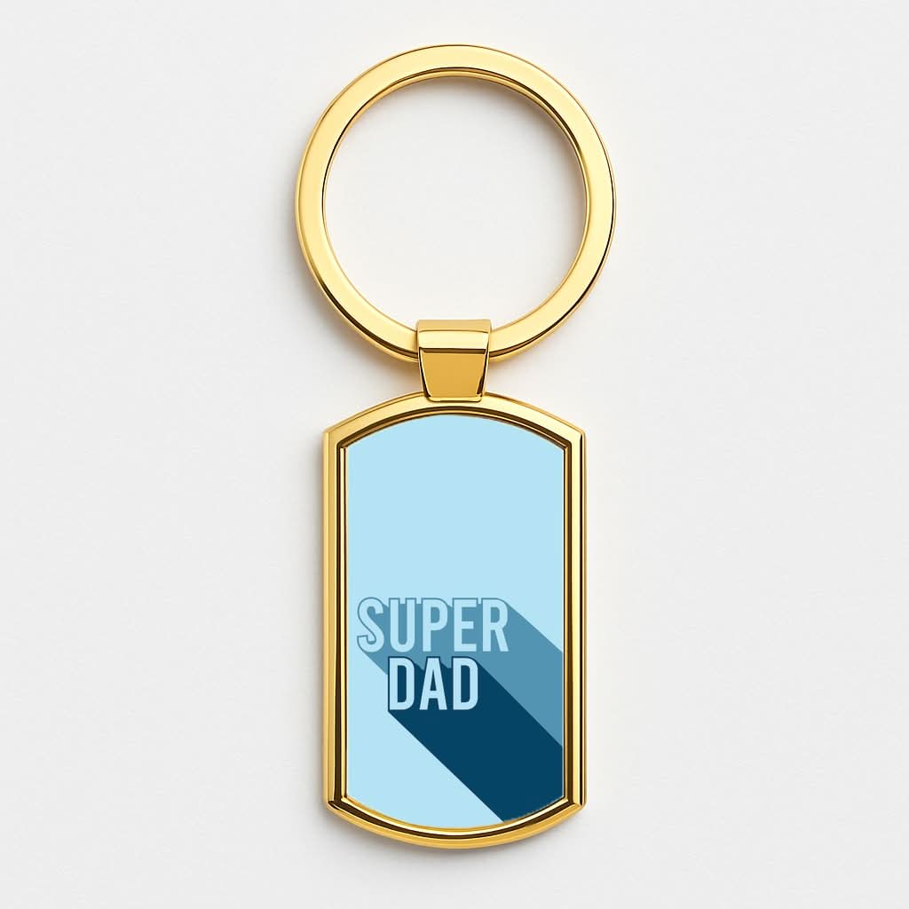Super Dad Title Gold Keyring