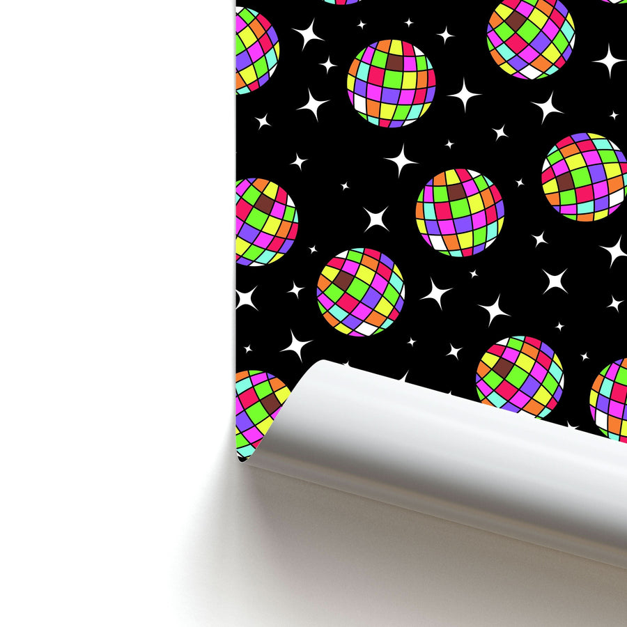 Rainbow Discoballs Poster