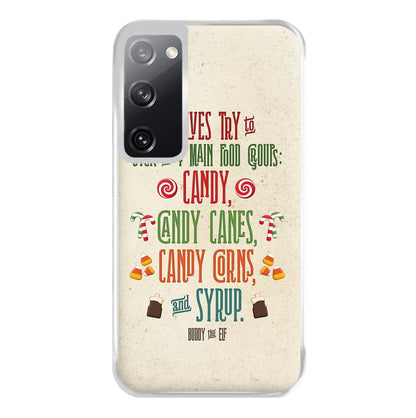 The Four Main Food Groups - Elf Phone Case