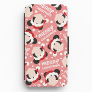 Merry Christmas Cartoon Mouse Pattern Flip / Wallet Phone Case 1