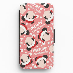 Merry Christmas Cartoon Mouse Pattern Flip / Wallet Phone Case