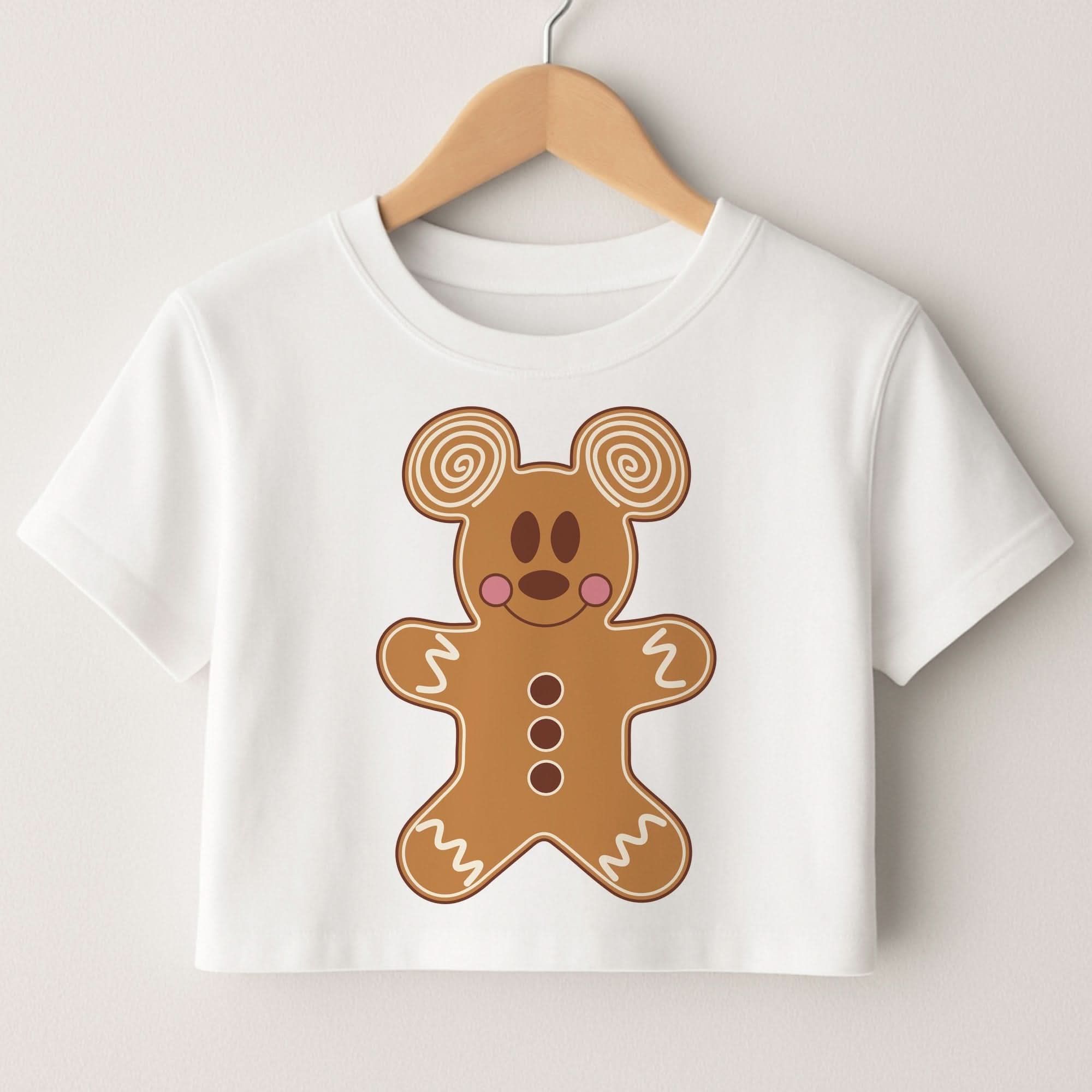 Cartoon Mouse Gingerbread Crop Top