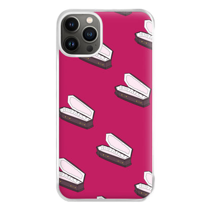 Bright Pink Coffin Pattern iPhone 13 Case
