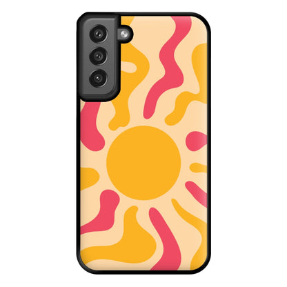 Yellow And Pink Abstract Sun Galaxy S21FE Case