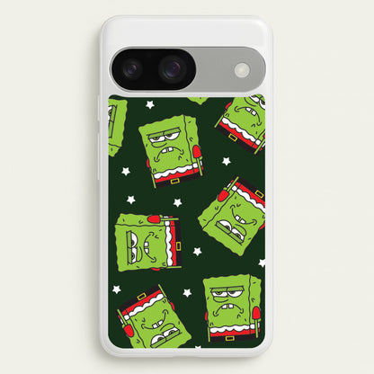 Grumpy Christmas Cartoon Sponge Pattern Google Pixel 9 / 9 Pro Case