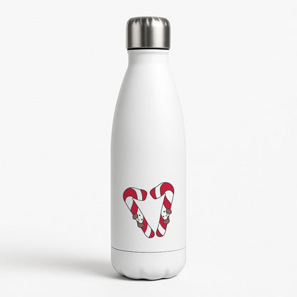 Christmas Candycane Plushies White Water Bottle