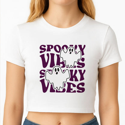 Spooky Vibes Pink Crop Top