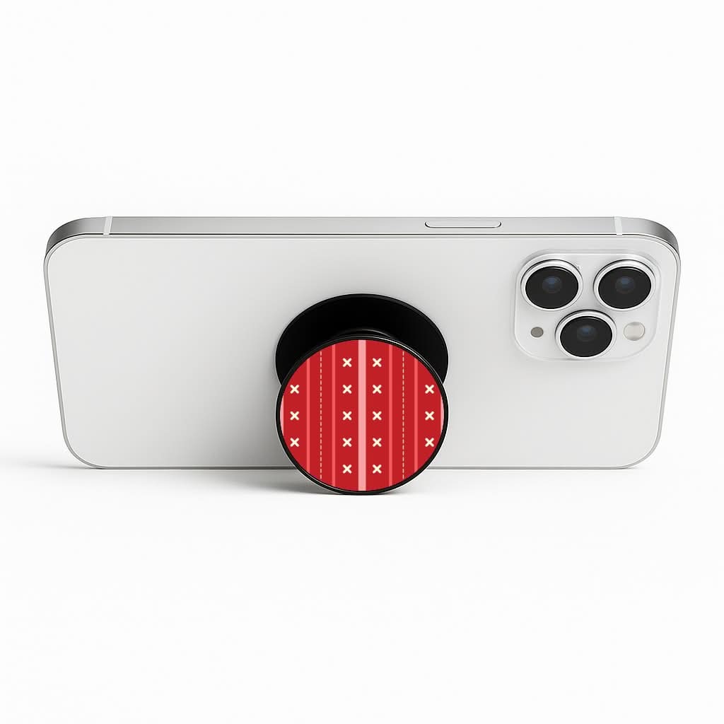 Stripes And Stitches Red Christmas Pattern Phone Stand