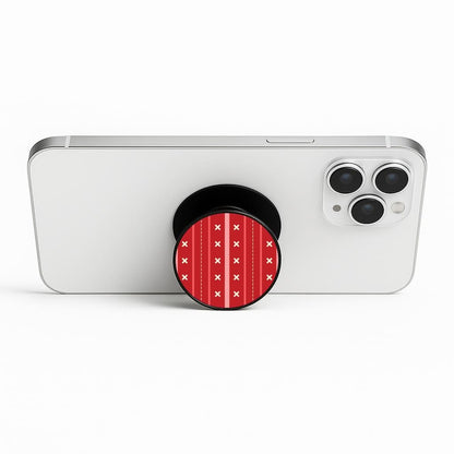 Stripes And Stitches Red Christmas Pattern Phone Stand